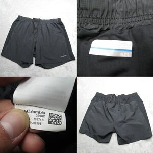 Columbia Swim Shorts Mens XL Black Lined Elastic Drawstring Waist Trunks‎ Board